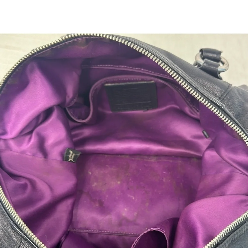 Coach F15447 Ashley Leather Handbag silver/black